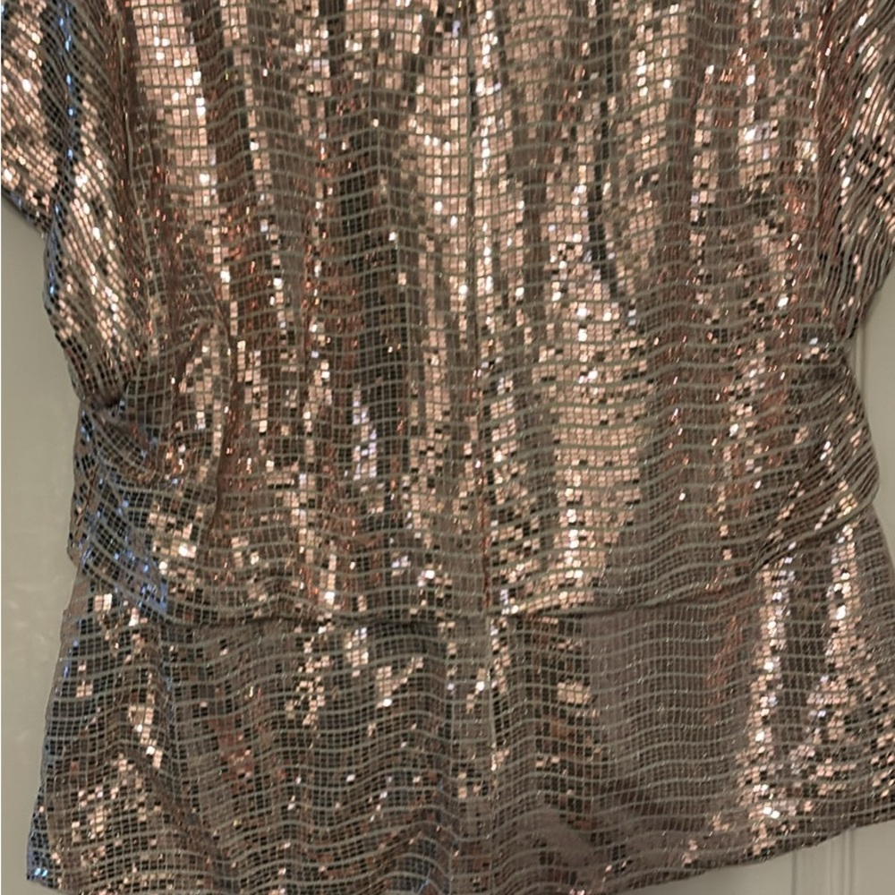 Silver Sequin V-Neck Dress - Picture 2 of 3